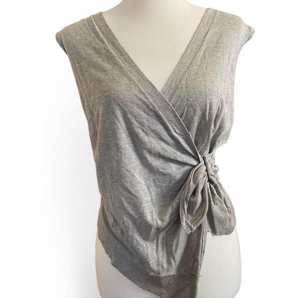 BCBG MaxAzria grey sleeveless blouse